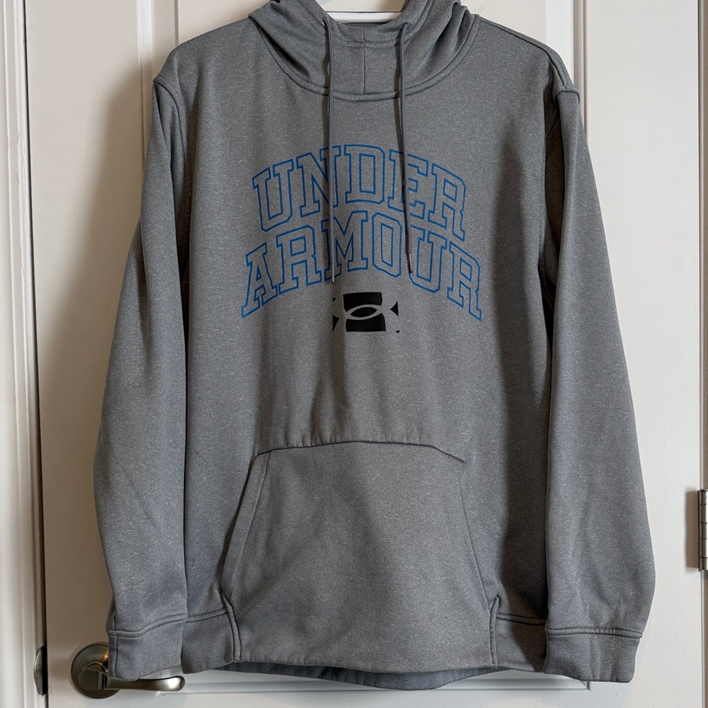 Under Armour Gray Hoodie with Blue Logo